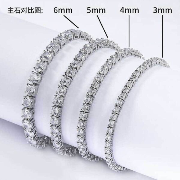 Wholesale explosions tennis chain zircon bracelet tide brand hip-hop copper plated 18K gold men's bracelet jewelry