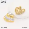 Wholesale Ion Plating (IP) 18K Gold Plated Square Heart Shape Butterfly 304 Stainless Steel Vacation Classic Style Waterproof Non Tarnish Ear Studs