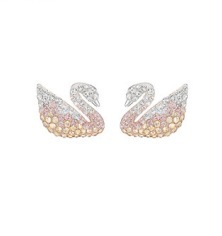 Gradient gold swan earrings