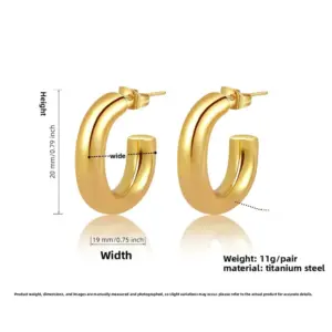 5.0 Needle Style Gold Oval 20MM