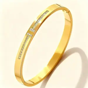 52-C-2 Gold Diamond-Embellished Bracelet