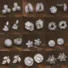 Wholesale Pearl Earrings With Zircon Round Flower Sensual Trendy Jewelry For Women Bohemian Style