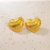 Wholesale Heart Shape Stud Earrings For Women In 304 Stainless Steel With Electroplated 18K Real Gold PVD Coated Layer 0.03µm-0.05µm
