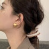 oly-e1d34962468c129407af2cc51f1e0d7f Wholesale Korean Style Fashion Brushed Earrings Cool Stereo Ball Metal Silver Earrings Simple Women's High-End Ins Earrings