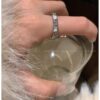 Wholesale Snake-Shaped Ring ~ Super Fairy Zircon Bling Accessible Luxury Niche Design Index Finger Ring Opening Adjustable Ring
