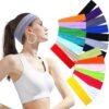 Wholesale Candy Sports Hair Band Fitness Running Sweat Absorbing Headband Makeup Face Wash Hair Band Yoga Hair Band