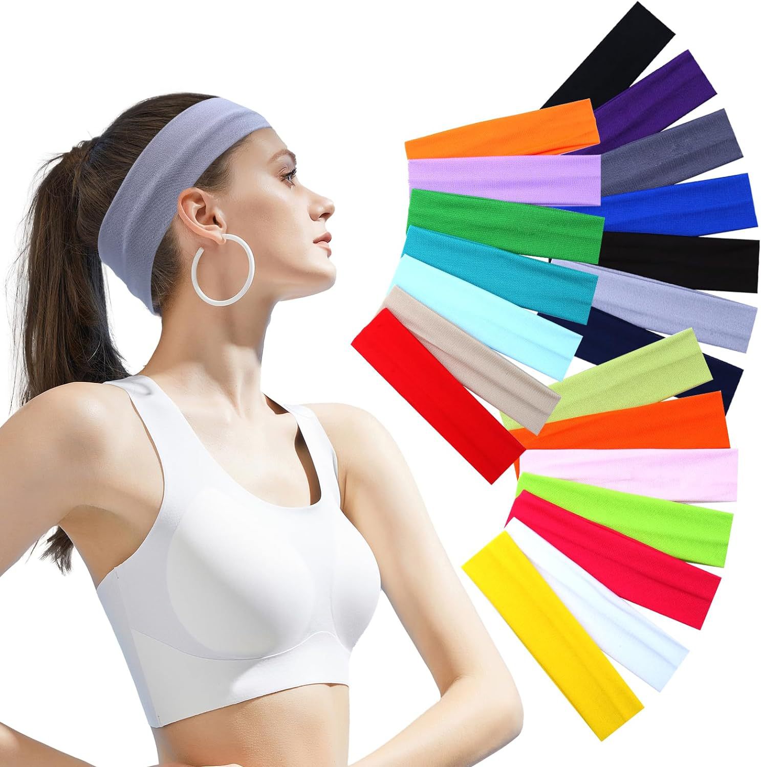 Wholesale European and American New Candy Sports Hair Band Fitness Running Sweat Absorbing Headband Makeup Face Wash Hair Band Yoga Hair Band
