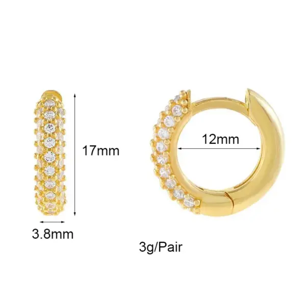 Wholesale 1 Pair Luxurious Classic Style Pentagram Circle Plating Inlay Copper Zircon 18k Gold Plated Earrings