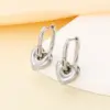 Wholesale Sweet Cool Minimalist Style 18K Gold Plated 304 Stainless Steel Vacuum Electroplated (In Furnace) Hollow Heart 3D Earrings For Women