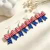 Wholesale Asymmetrical National Flag Earrings For Women In White Soft Clay With Platinum Plated And 302 Stainless Steel Ear Pins