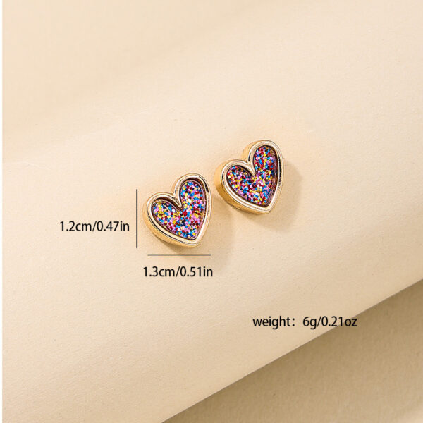 Wholesale 1 pair of elegant and cute sweet small and exquisite alloy earrings fashionable sweet and cool love ladies earrings for commuting all-match