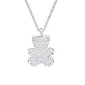 Full diamond white bear necklace