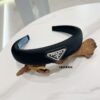 Wholesale  Metal Label Thin Edge Sponge Headband Black Satin High Quality Headband High Skull Hair Accessories Broken Hair