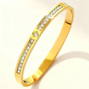 47-B-4 Gold Diamond-Embellished Bracelet