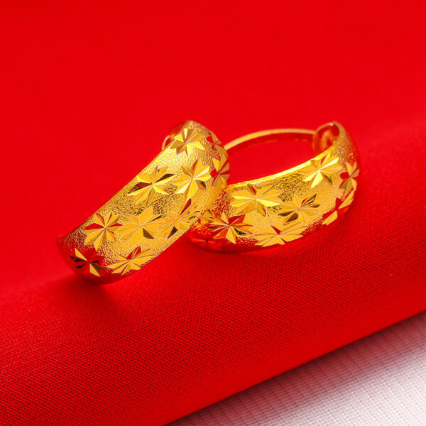 Wholesale Vietnam Gold Gold coin gold jewelry gold gold Lady Baby's Sky star earrings women's imitation gold plated round ear buckle