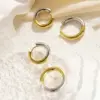 Wholesale PVD Coated Real Gold Plated 18K Gold Color Block 304 Stainless Steel Simple Style Classic Style Waterproof Non Tarnish Earrings