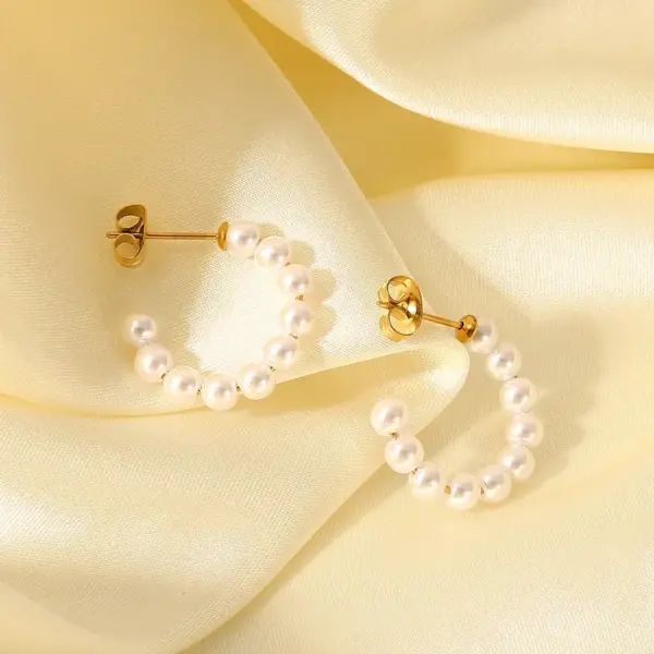 Wholesale Fashion Geometric Plating 304 Stainless Steel No Inlaid PVD Coated Earrings