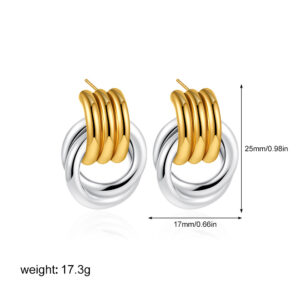 Gold and silver color matching large size t217_3
