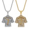 oly-e273966e86bd8b51470c8b7486cc23de Wholesale Card Popular Hip-Hop Hiphop Jewelry Titanium Steel Gold-Plated Diamond Jersey Pendant Necklace