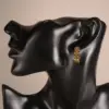 Wholesale Hypoallergenic Flowers Stud Earrings For Women In Copper With KC Golden Plated UV Plating And 0.03µm Thickness