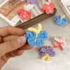Wholesale Children's Wool Butterfly Hairpin Japanese and Korean Sweet Girl Side Clip Bangs Clip Knitted Hair Accessories for Women