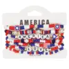 Wholesale Independence Day American Flag Bracelet Beads Handmade Jewelry Unisex Geometric Design Novelty Accessories