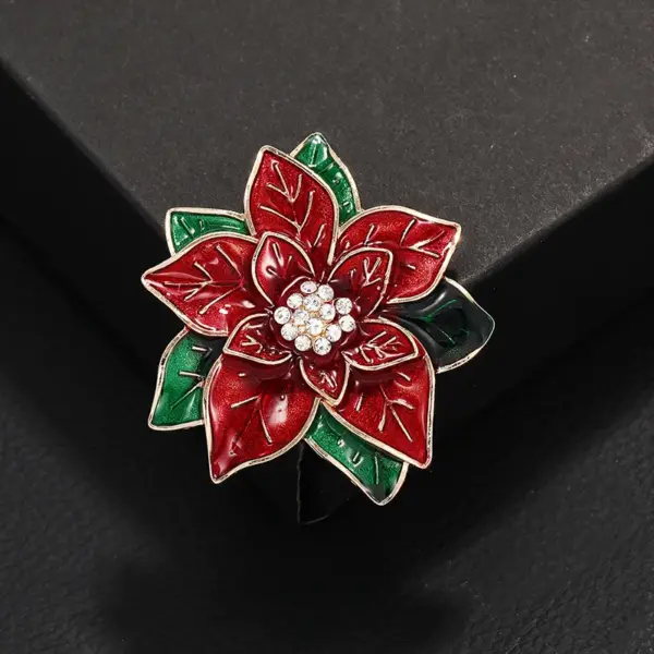 Wholesale Elegant Rose Ball Fashion Alloy Plated Metal Brooch Pin Unisex Stylish Leaf Pattern Zinc Alloy Jewelry Accessory