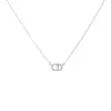 Wholesale Women’s Letter Pendant Necklace With Inlay Artificial Rhinestones, 18K Real Gold Plated Copper, Water Plating On Cable Chain