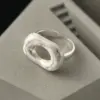 Wholesale Electroplated Silver Plated Brass Geometric Ring For Women Featuring Modern Electroplated Craftsmanship