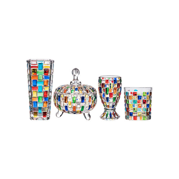 Wholesale -style Hand-painted Color Glass Candy Jar Woven Fruit Plate Contrast Color Vase Painted Juice Glass Whiskey Wine Glass