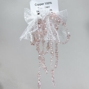 Pink bow beaded earrings
