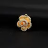 Wholesale Unisex Copper Drop Earrings Featuring Flower Design With Zircon Inlay, Stylish Stud Earrings