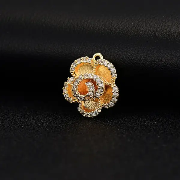 Wholesale Unisex Copper Drop Earrings Featuring Flower Design With Zircon Inlay, Stylish Stud Earrings