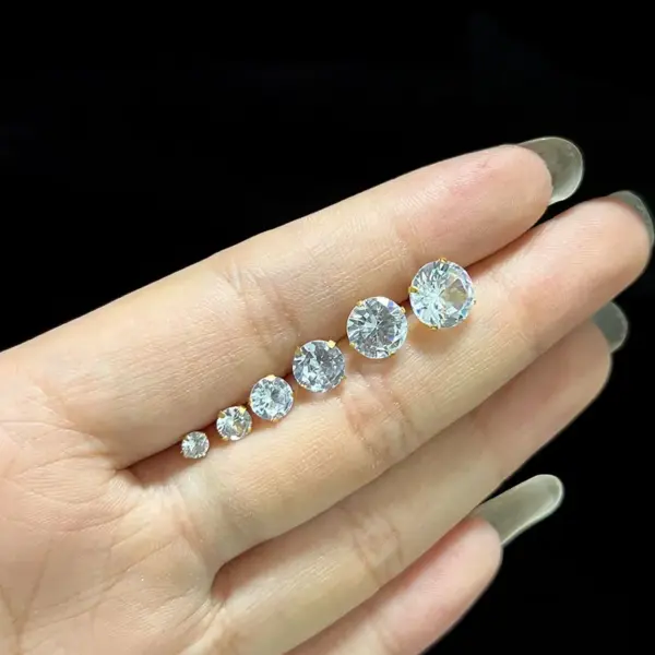 Wholesale 1 Piece Simple Style Classic Style Geometric Plating 304 Stainless Steel Ear Studs