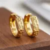 Wholesale Three-dimensional Geometric Earrings For Women In Copper With KC Golden Water Plating And 0.03µm Thickness