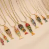 Wholesale Elegant Romantic Fish Pendant Necklace Stainless Steel 304 Vibrant 3D Moving Fish Personalized Jewelry For Women Lobster Clasp