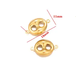 Stainless Steel Hollow Pendant Gold - Pig Nose Clasp