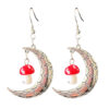 Wholesale Source Retro Bohemian Three-dimensional Glazed Mushroom Moon Mysterious Earrings Ethnic Style Pine Stone Earrings