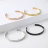 Wholesale Basic Classic Style Customization Laser Engraving Solid Color 201 Stainless Steel Cuff Bracelets In Bulk