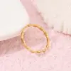 Wholesale Geometric Open Rings For Women In Copper With 14K Real Gold Plating And Red Zircon Inlay