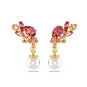 Pink flower earrings