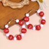 Wholesale Valentine's Day Romantic Love Love Print Wooden Bead Earrings Sweet Personality Beaded Hollow Ear Ring Ear