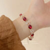 oly-e30c022f218aa0ddf14519ca3be34d6f Wholesale Super Flash Red Zircon Bracelet Women's High-end Fashion All-match Red Spirit Snake Niche Personality Bracelet