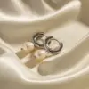 Wholesale 304 Stainless Steel Freshwater Pearl Round PVD Coated Pearl 18K Gold Plated INS Style Casual Elegant Plating Inlay Earrings