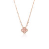 Wholesale Copper alloy pink four-leaf clover necklace, clavicle chain, choker