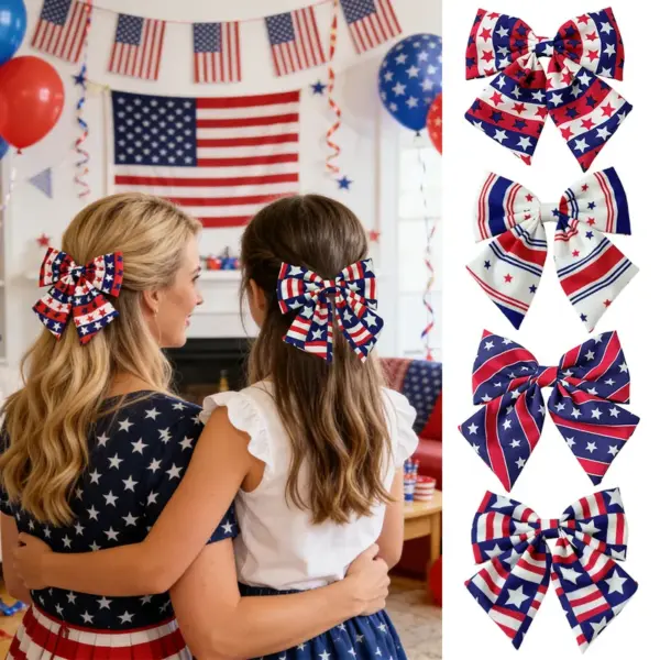 Wholesale American Flag Hairpin For Women In Multicolor Cloth, Perfect For Independence Day And Spring Celebrations