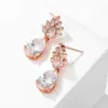 Wholesale RAKOL New Copper Inlaid AAA Grade Waterdrop Zircon Earrings Women Elegant Bride Wedding Dress Accessory Luxury Style