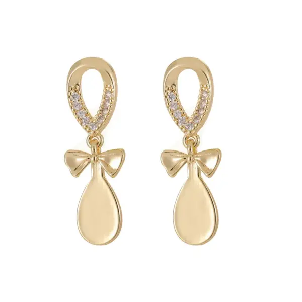 Wholesale Geometric Stud Earrings For Women With 925 Sterling Silver Posts, Waterproof Non Tarnish Copper, 14K Real Gold Plated And Zircon Inlay