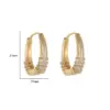 Wholesale U Shape Copper Earrings For Women With Zirconia Inlay And Copper Flat Backs