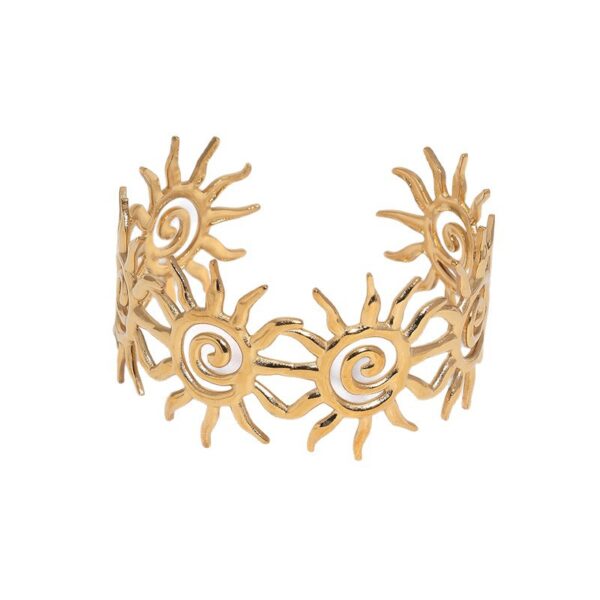 Wholesale Stainless steel open sun bracelet, gold-plated titanium steel bracelet